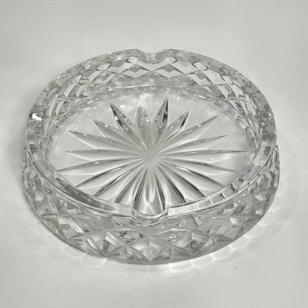 Heavy Cut Crystal Ashtray or Candy Dish 6"